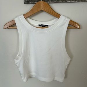 White Forever 21 Cropped Halter Tank Top